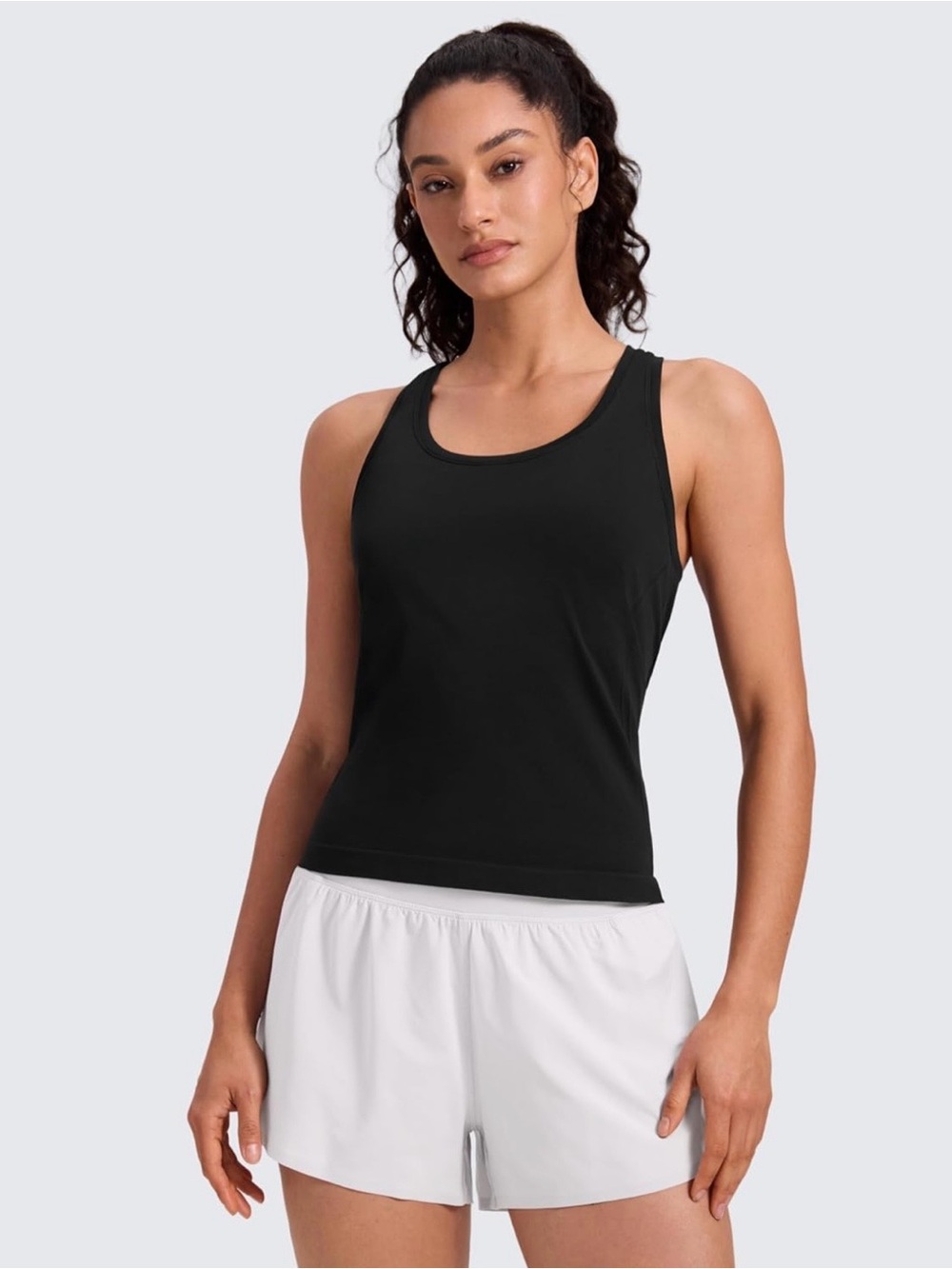 🩷 CRZ YOGA Black Racerback Tank Top